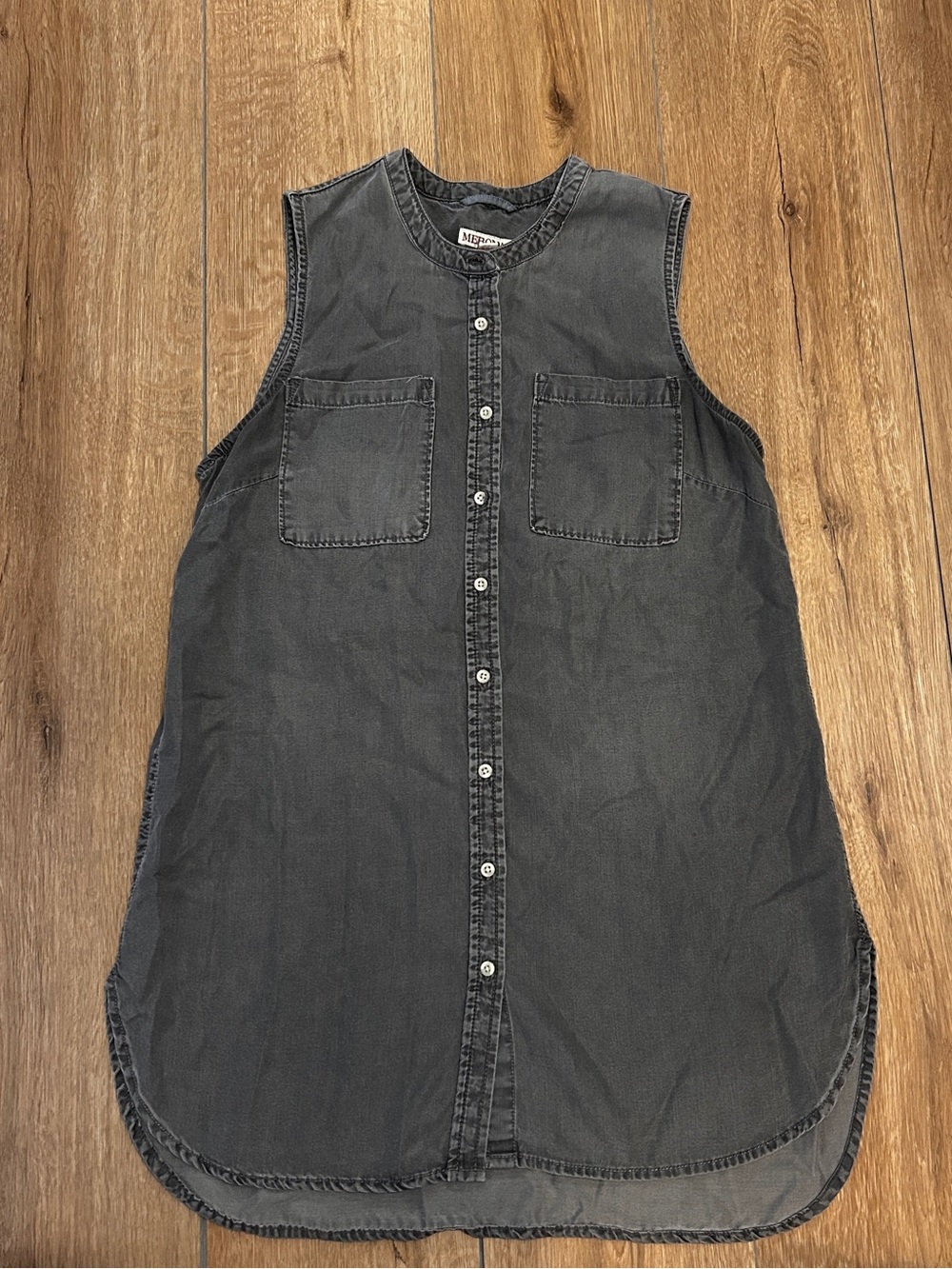 Merona Charcoal Sleeveless Button-Down Tunic